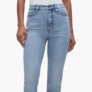 Good American Good Boy Split Hem High Waist Straight Leg Jeans